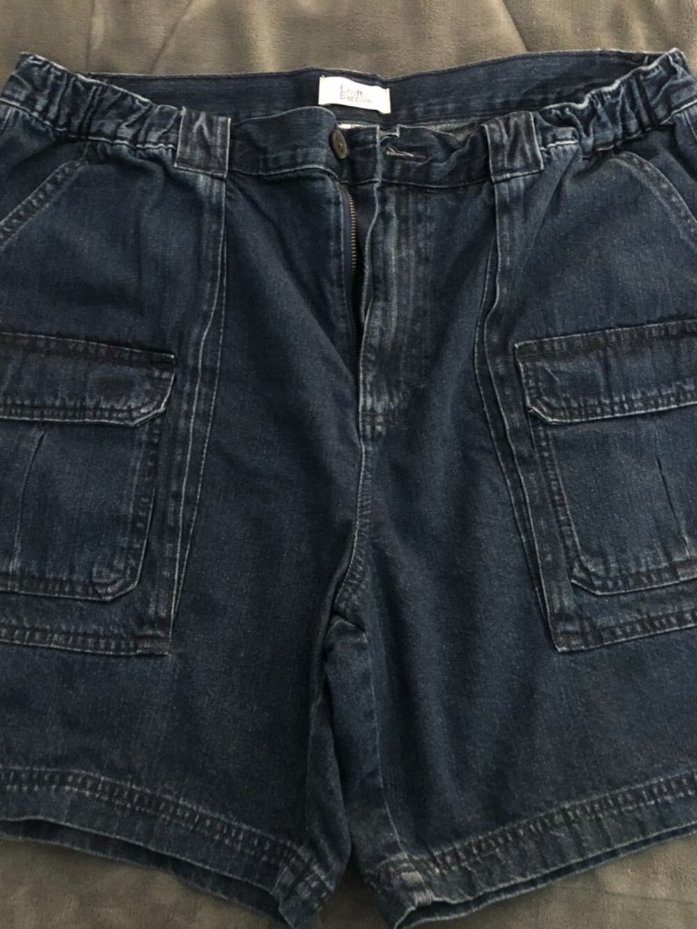 Men's Size 38 Croft & Barrow Denim Shorts w/Elastic Waist Sides; Good Condition